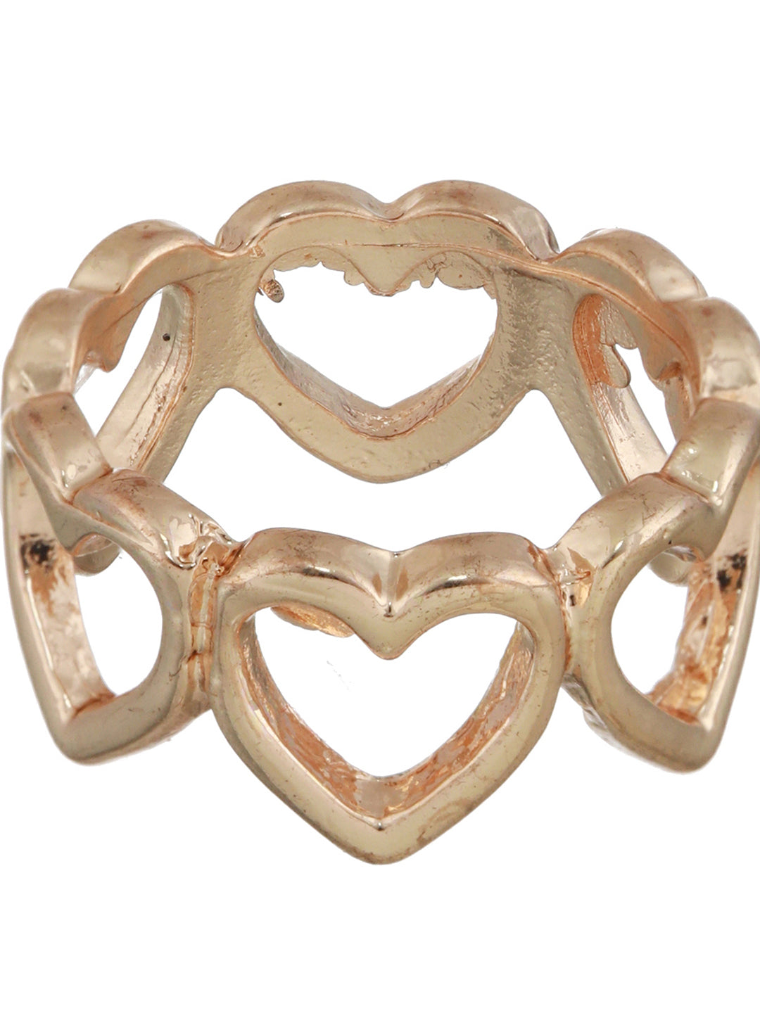 Tiny Heart Link Rose Gold-Plated Ring