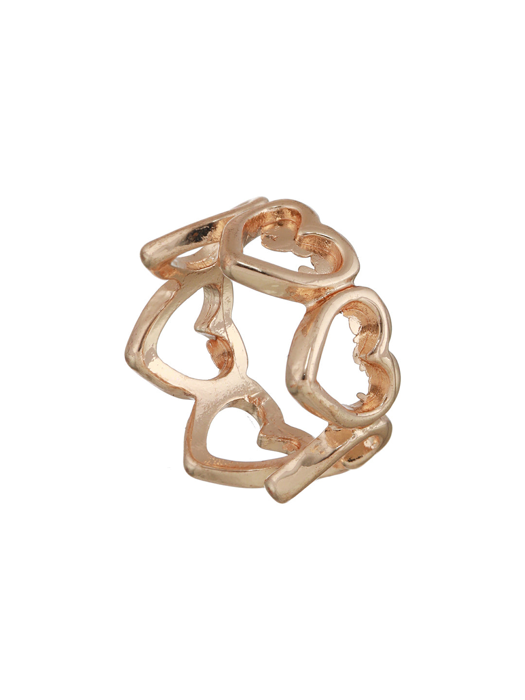 Tiny Heart Link Rose Gold-Plated Ring