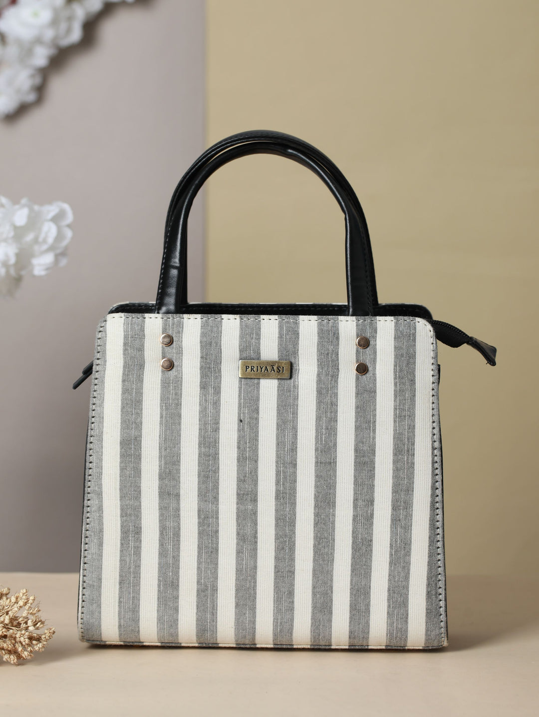 Classy Grey Ikat Satchel Bag