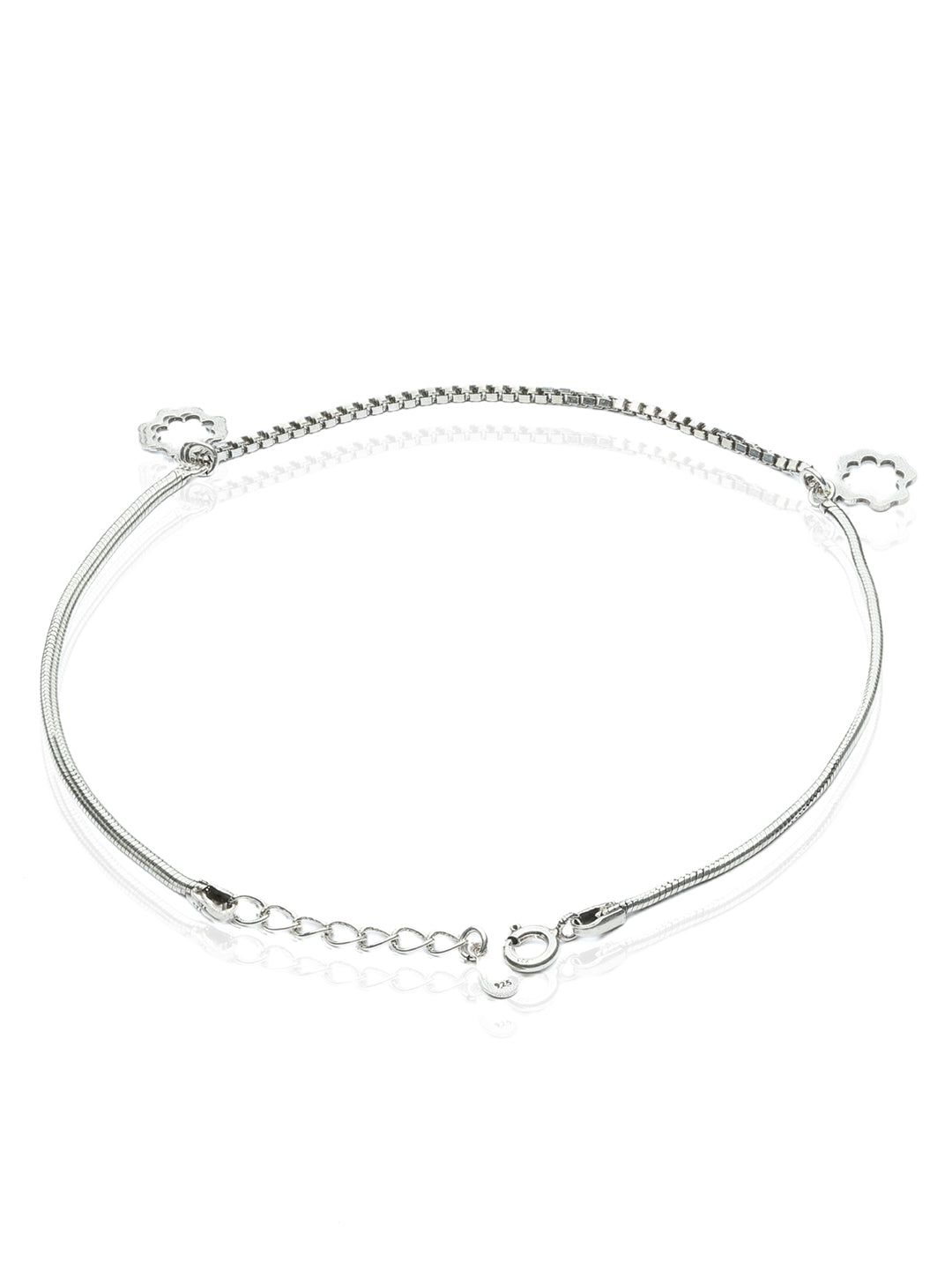 Classic Plain Chain Sterling Silver Anklets