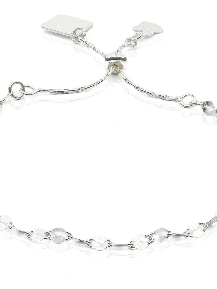 Classic Leaf Links-Sterling Silver Bracelet
