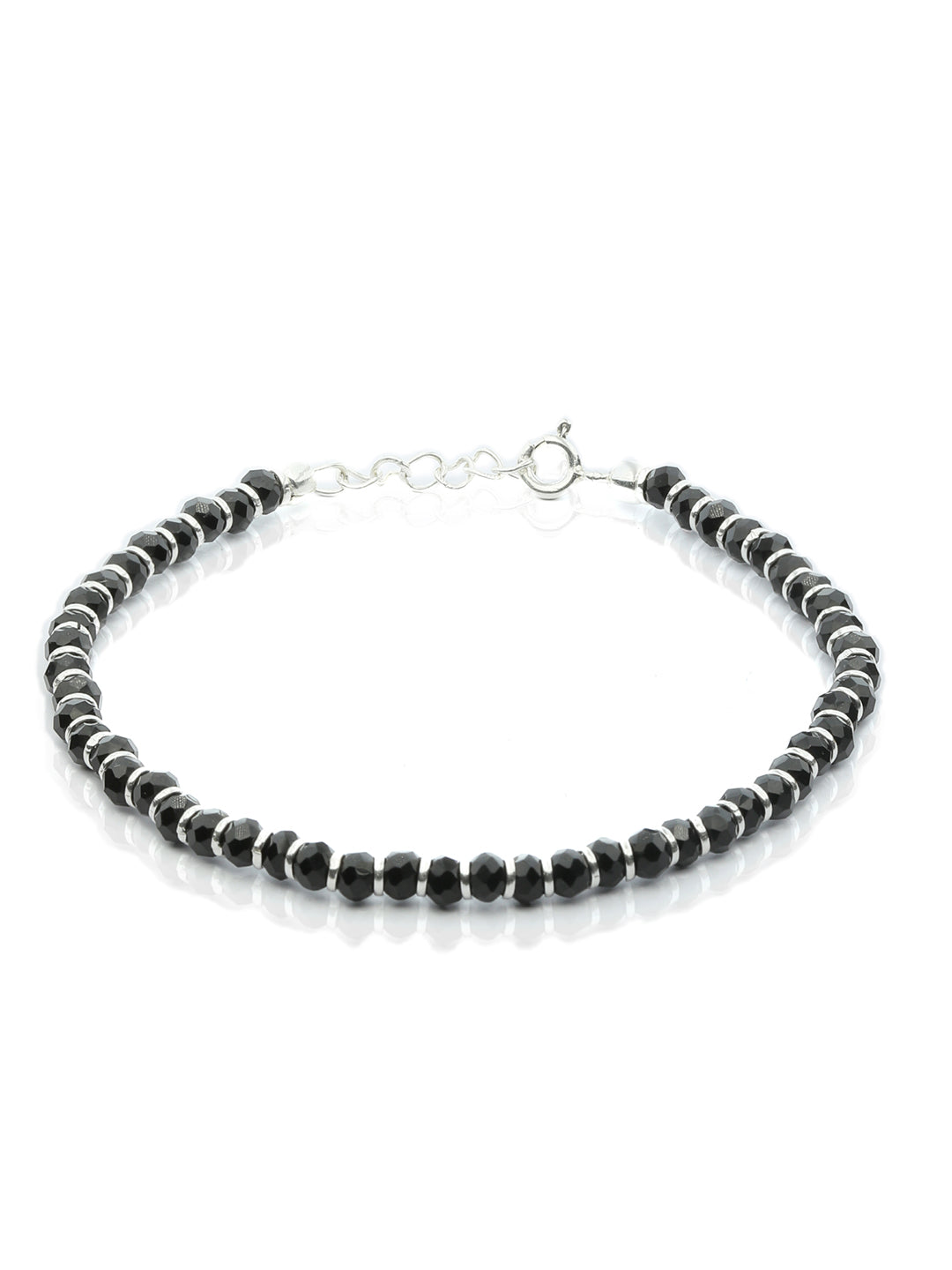 Sterling Silver Black Beaded Bracelet