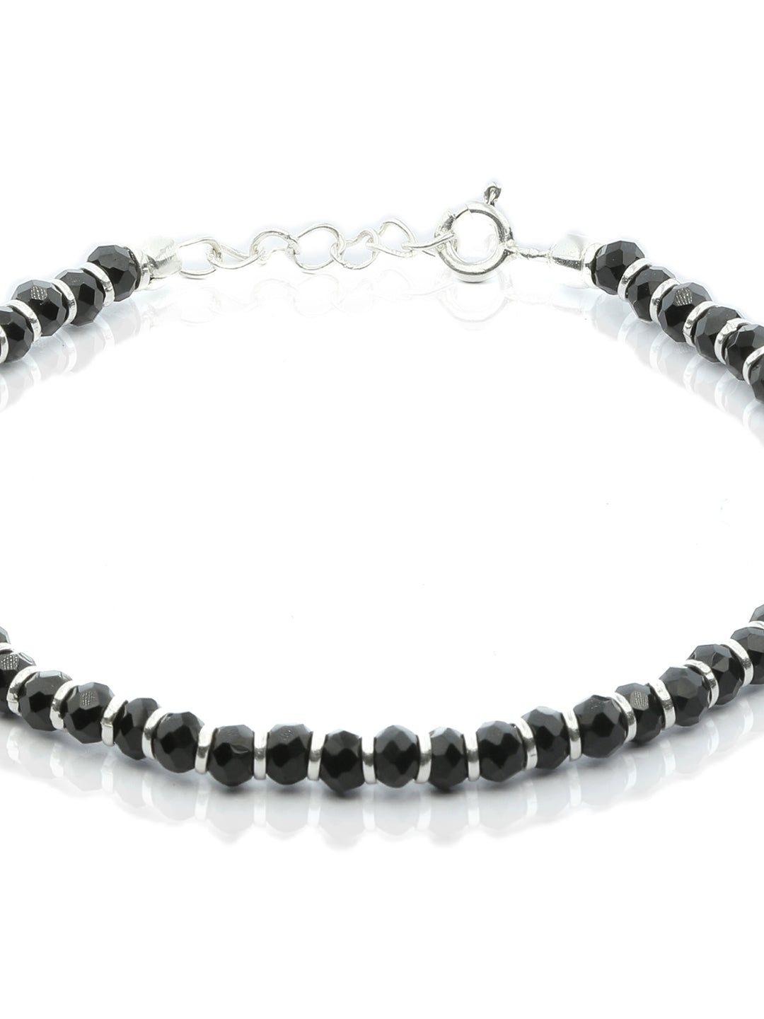 Sterling Silver Black Beaded Bracelet