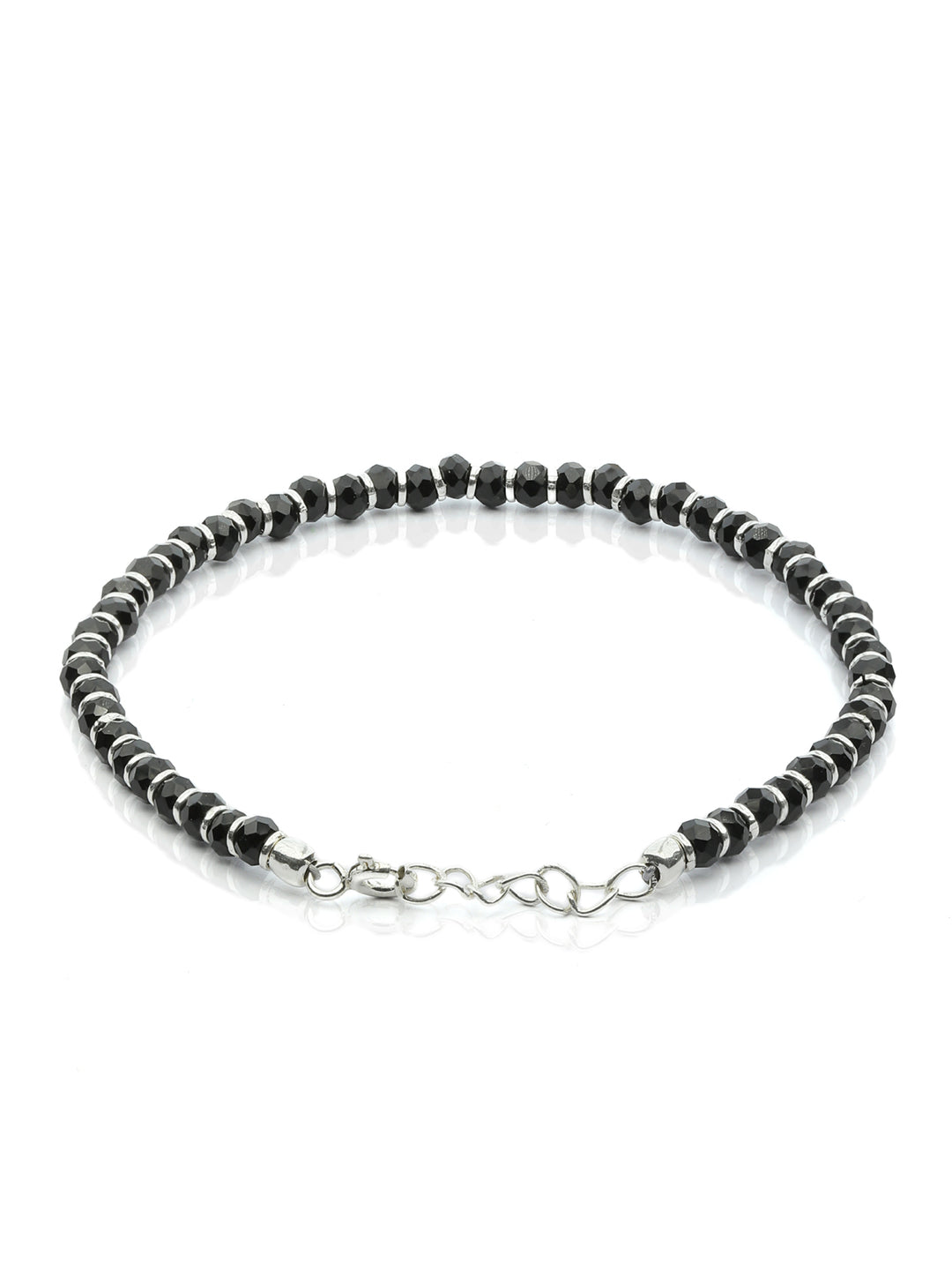 Sterling Silver Black Beaded Bracelet