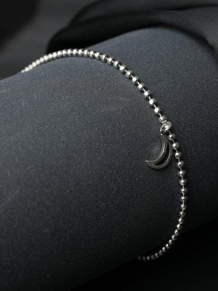 Moon Charm Sterling Silver Bracelet