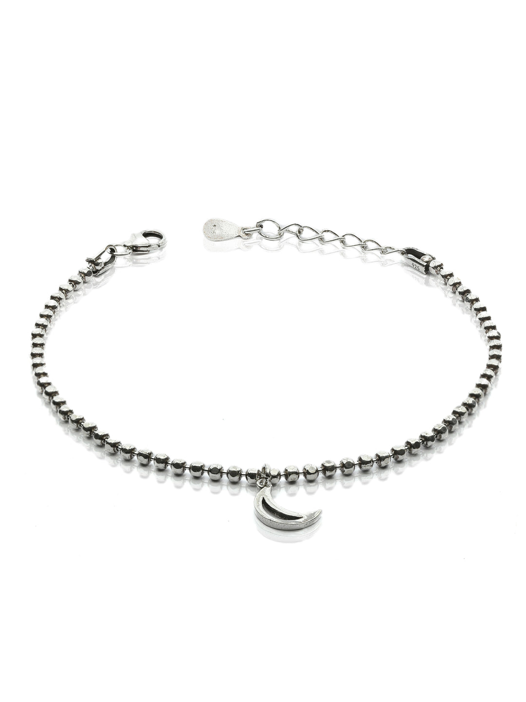 Moon Charm Sterling Silver Bracelet