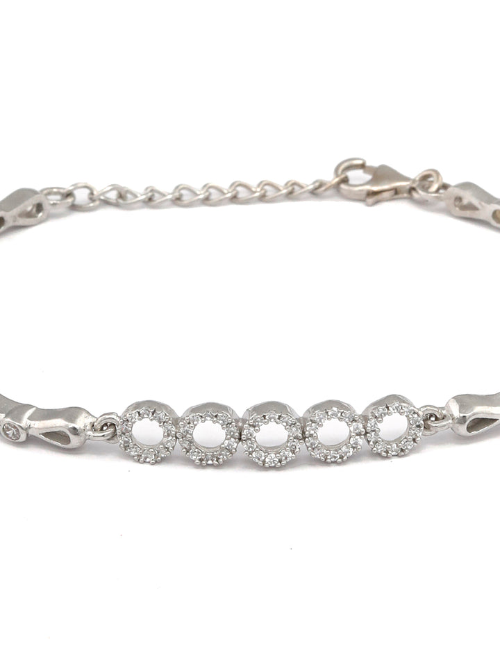 Sterling Silver Love Circles American Diamond Bracelet