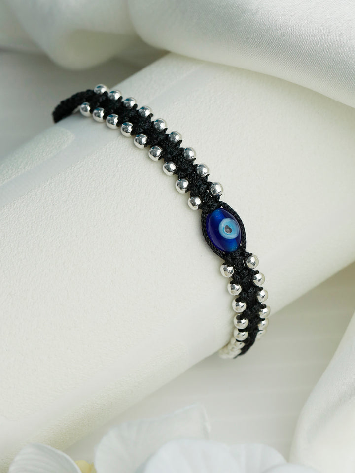 Blue Evil Eye Sterling Silver Bracelet