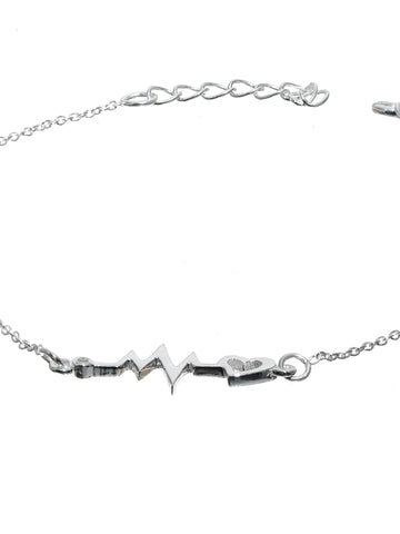 Cute Heartbeat Sterling Silver Bracelet