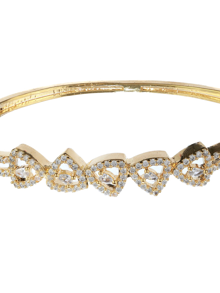 Classic Gold Plated Triangle Studded Sterling Silver Bracelet