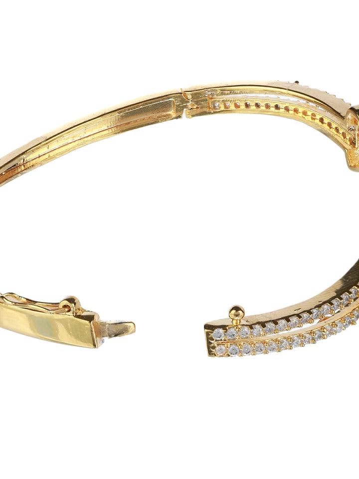 Classic Gold Plated Triangle Studded Sterling Silver Bracelet