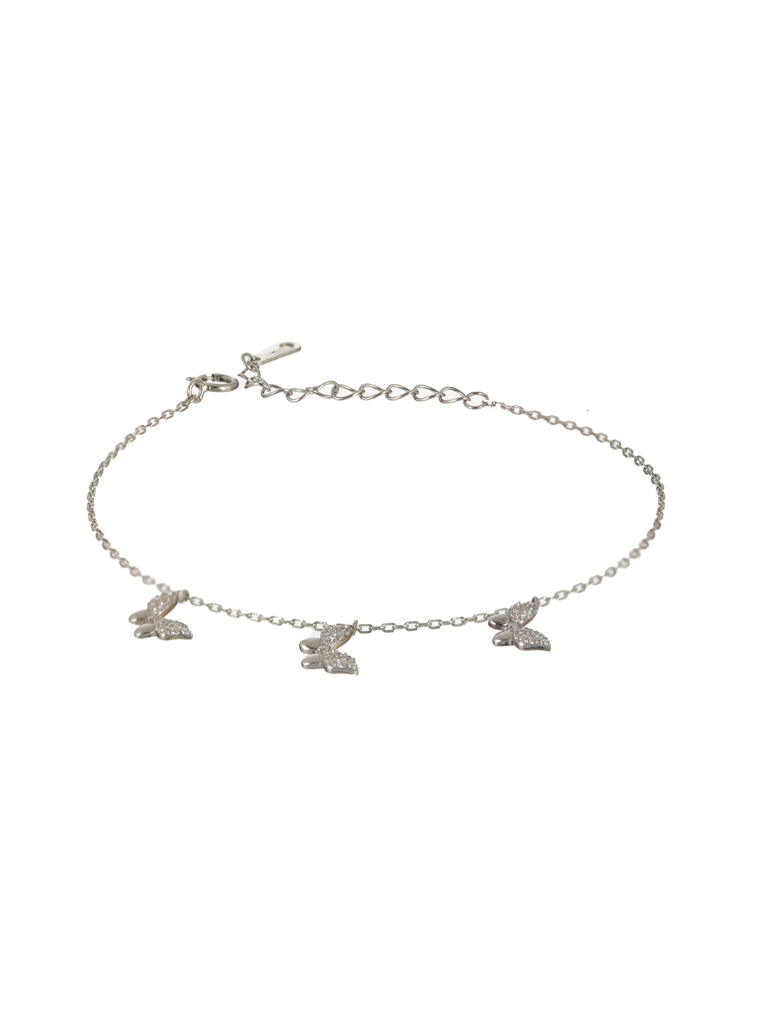 Sheer by Priyaasi Butterfly American Diamond Sterling Silver Link Bracelet