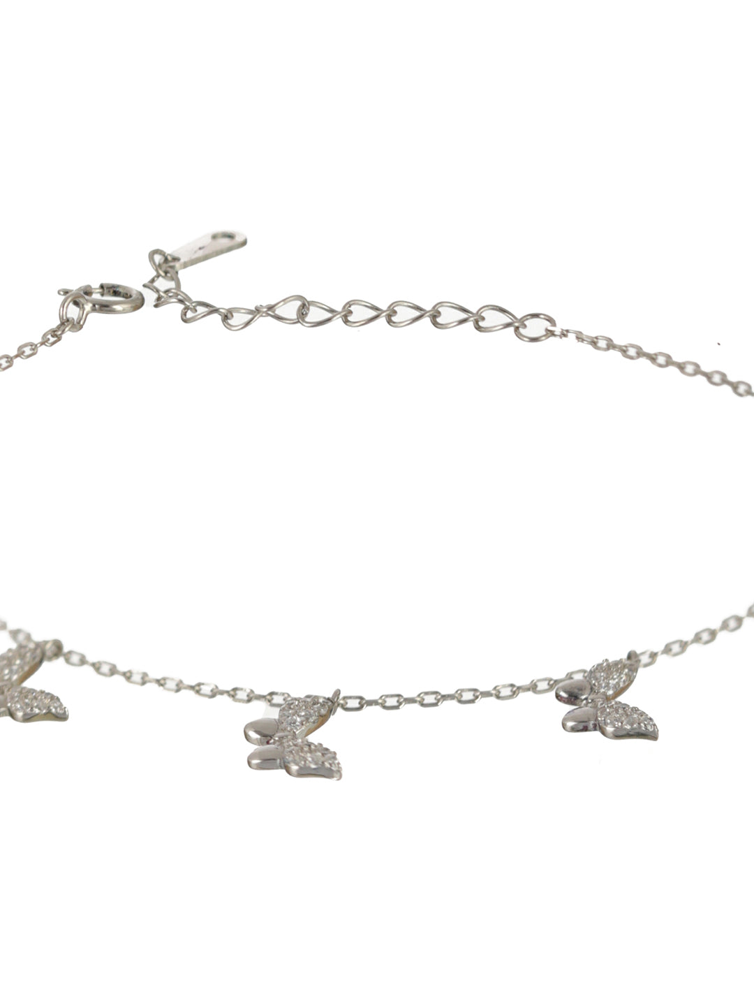 Sheer by Priyaasi Butterfly American Diamond Sterling Silver Link Bracelet