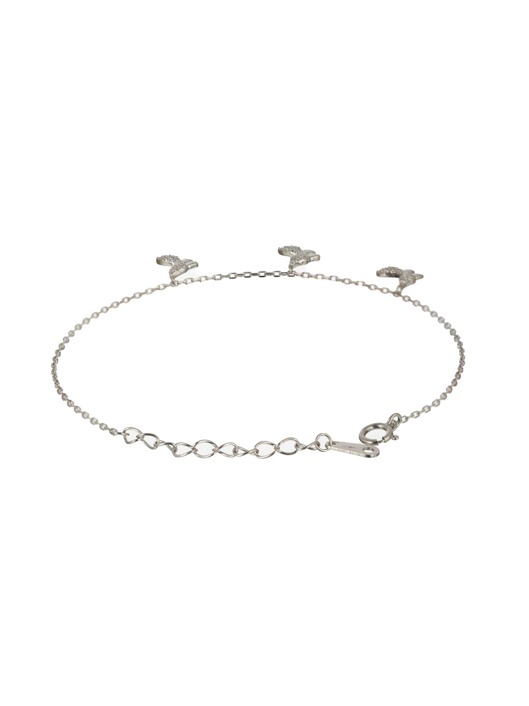 Sheer by Priyaasi Butterfly American Diamond Sterling Silver Link Bracelet