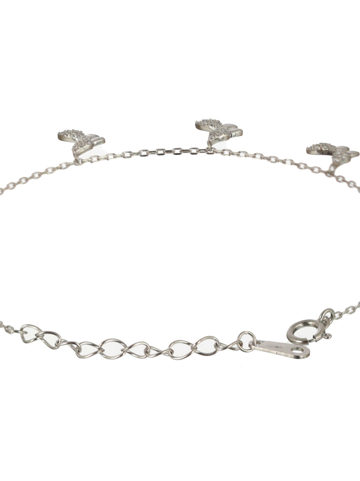 Sheer by Priyaasi Butterfly American Diamond Sterling Silver Link Bracelet