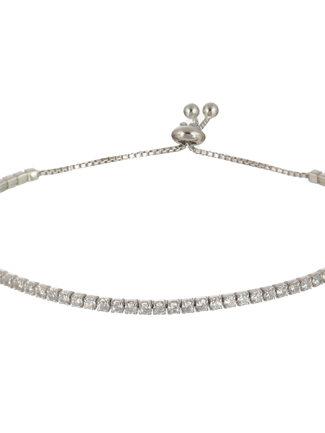 Sheer by Priyaasi Minimal American Diamond Sterling Silver Link Bracelet
