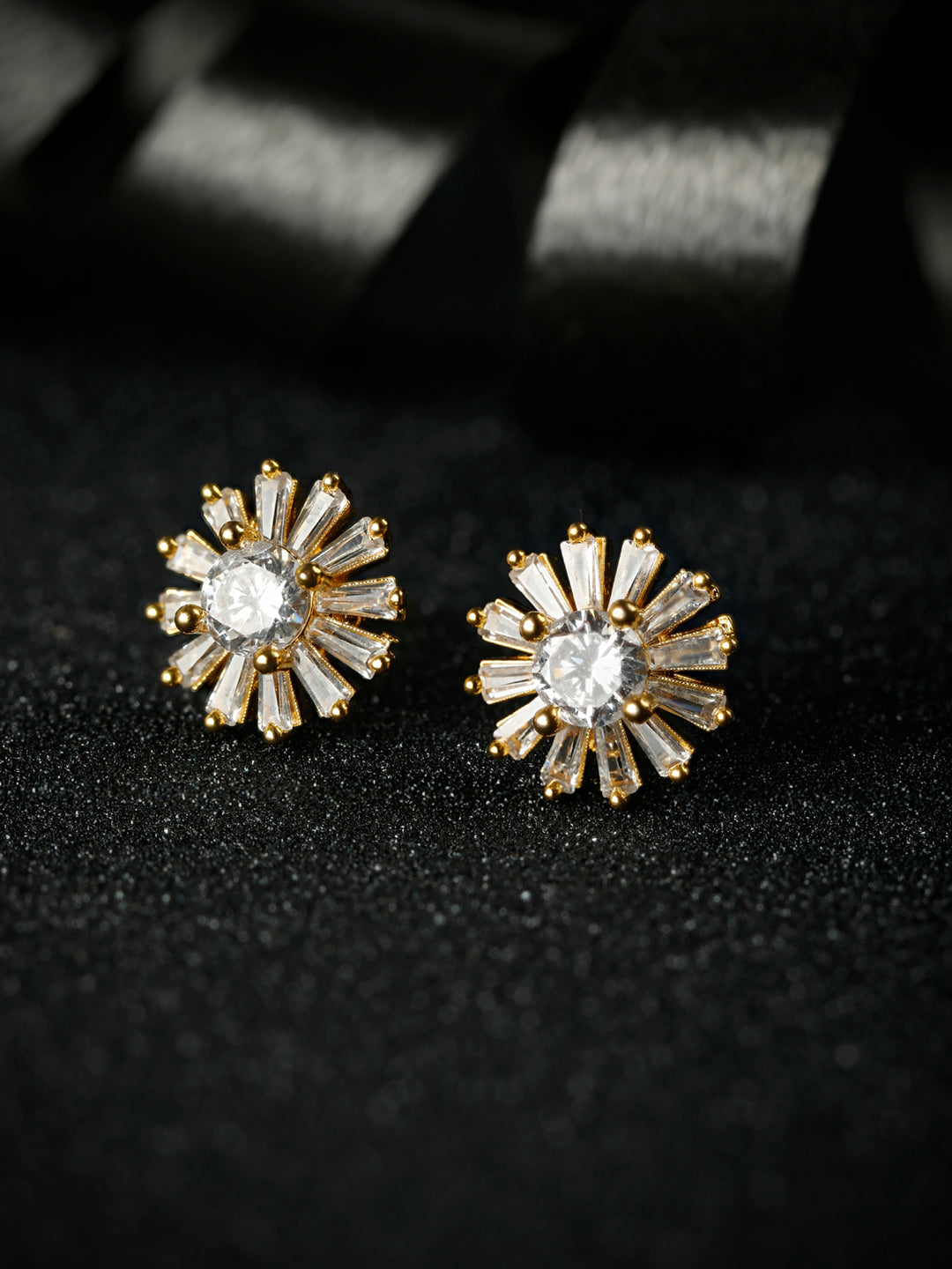 Silver American Diamond Earrings Tikka Set – Amazel Designs