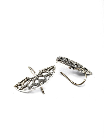 Sterling Silver Crescent Drop Earrings