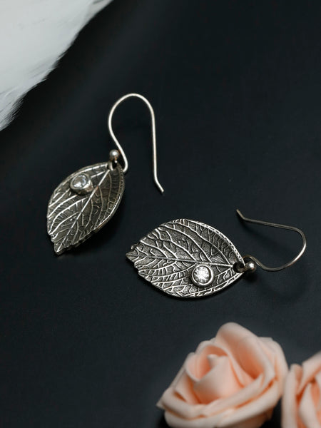 Long Silver Pewter Leaf Earrings for Sensitive Ears - Creative Jewelry by  Marcia