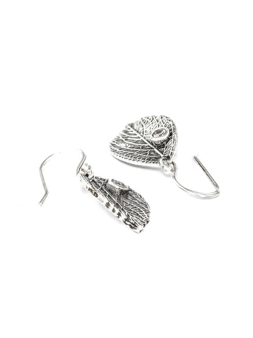 Sterling Silver Leaf Drop Earrings