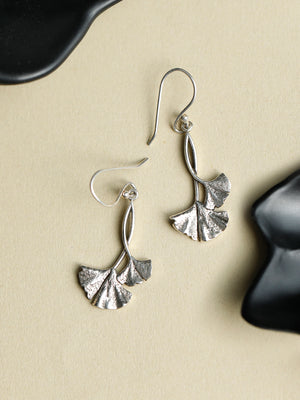 Sheer Joy-Sterling Silver Dancing Leaves Drop Earrings