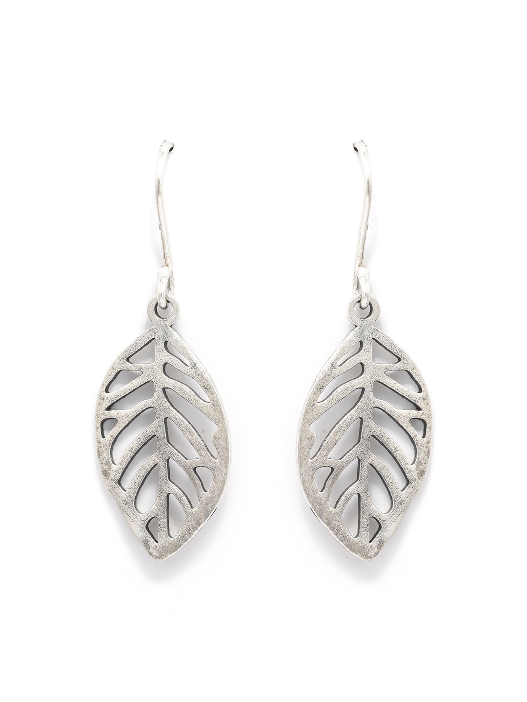 Sterling Silver Single Leaf Earrings