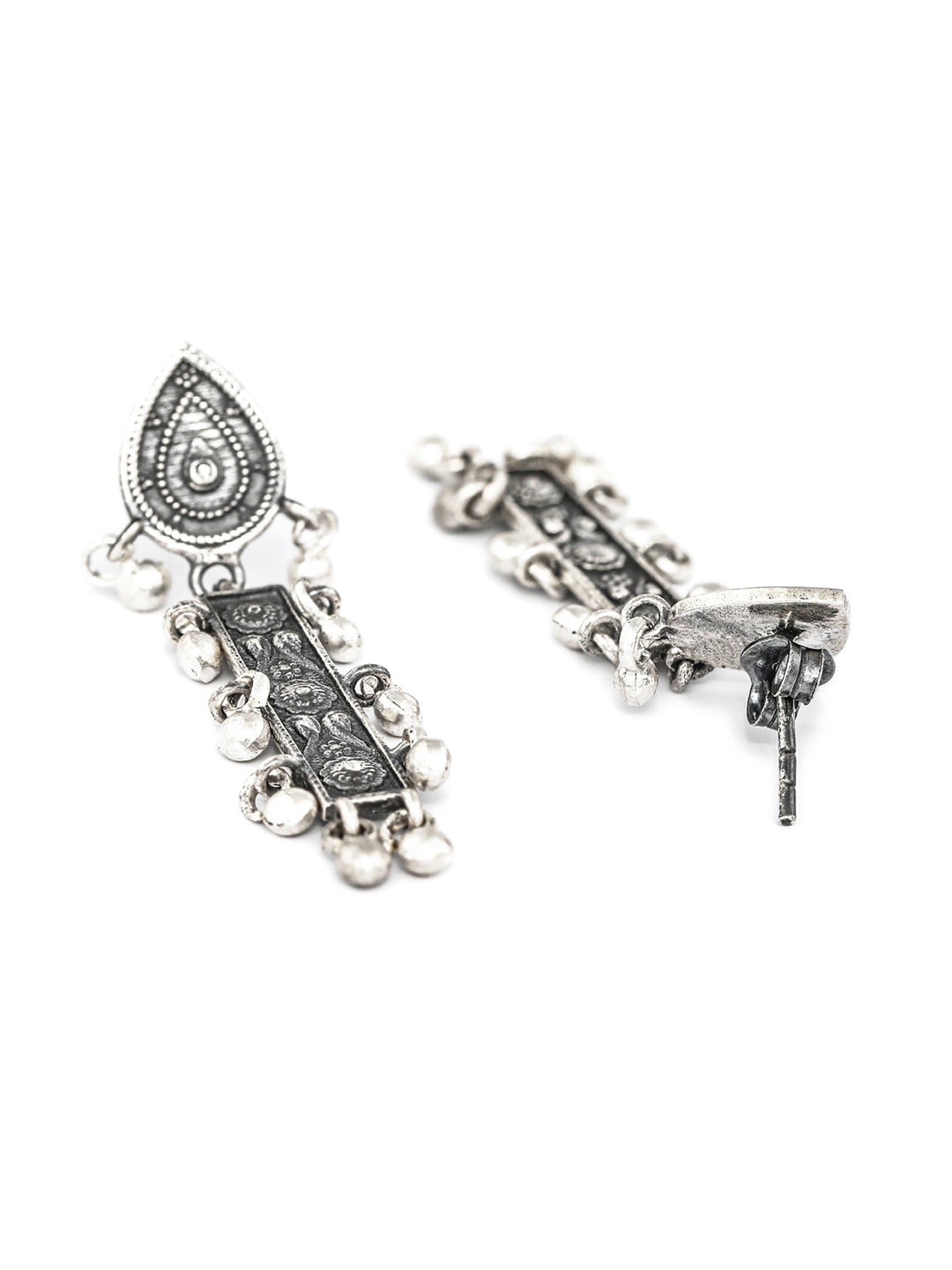 Oxidised Silver Vintage Boho Drop Earrings