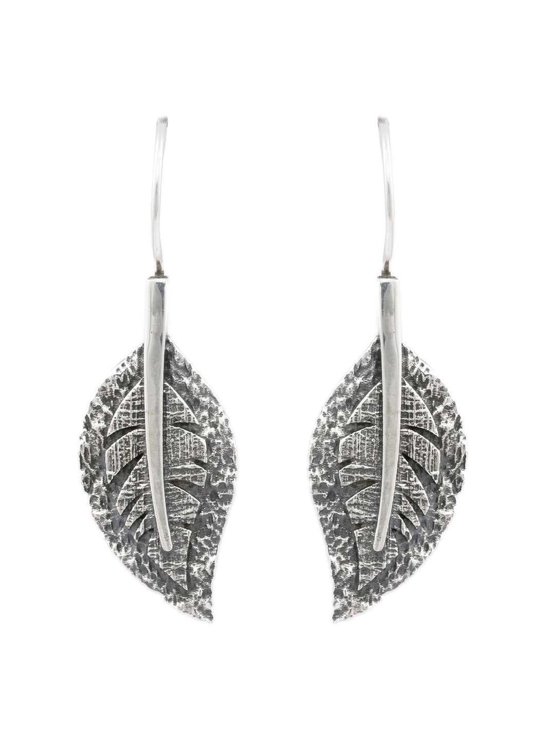 Long Sterling Silver Leaf Earring – Dandelion Jewelry