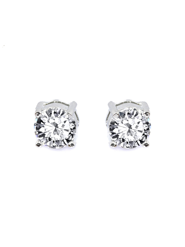 Radiance Solitaire Sterling Silver Studs