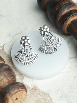 Valentine Heart Sterling Silver Zircon Studs