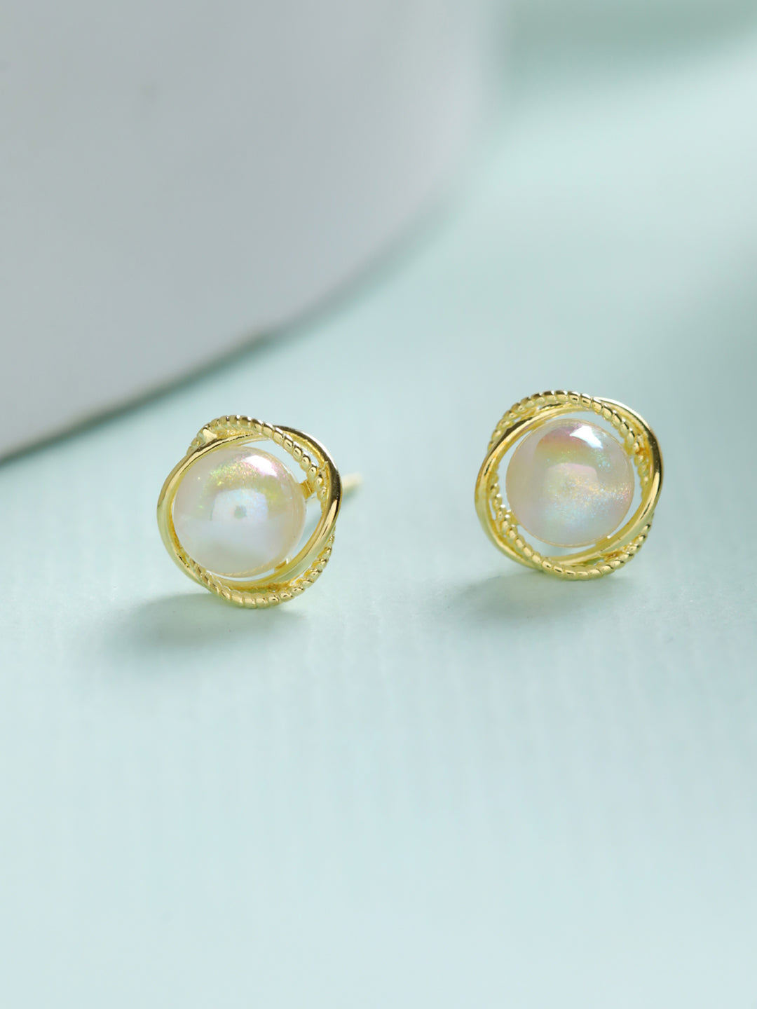 Sheer by Priyaasi Studded Pearl Gold-Plated Sterling Silver Earrings