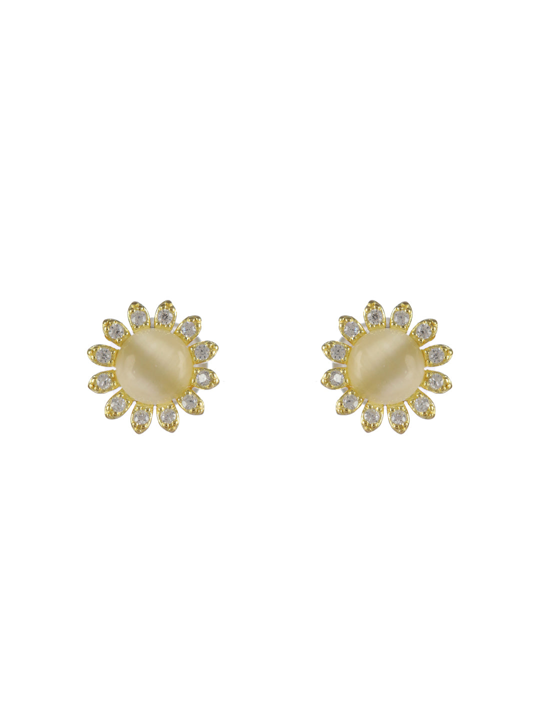 Sheer by Priyaasi Studded Floral Gold-Plated Sterling Silver Earrings