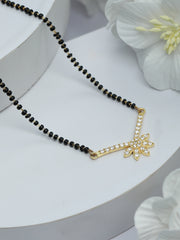 American Diamond Floral Sterling Silver Mangalsutra