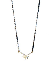 American Diamond Floral Sterling Silver Mangalsutra