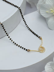 Elegant Gold Plated American Diamond Sterling Silver Mangalsutra