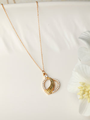 Rose Gold Swirl Heart Sterling Silver Necklace