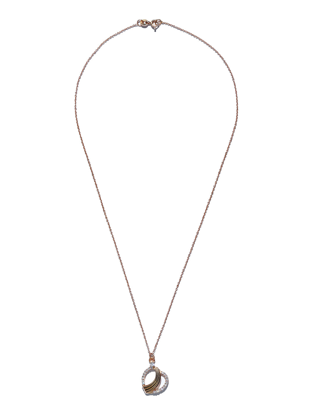 Rose Gold Swirl Heart Sterling Silver Necklace