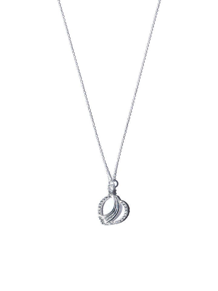 Elegant Swirl Heart Sterling Silver Necklace