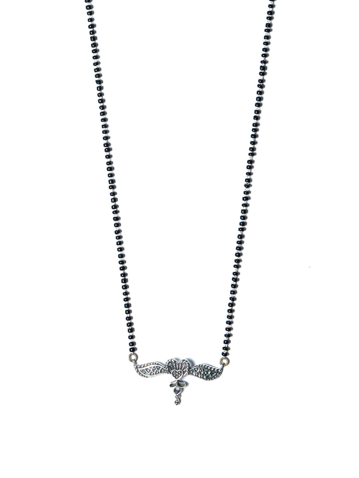Oxidised Silver Floral Heart Mangalsutra