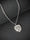Engraved Leaf Oxidised Silver Pendant Necklace