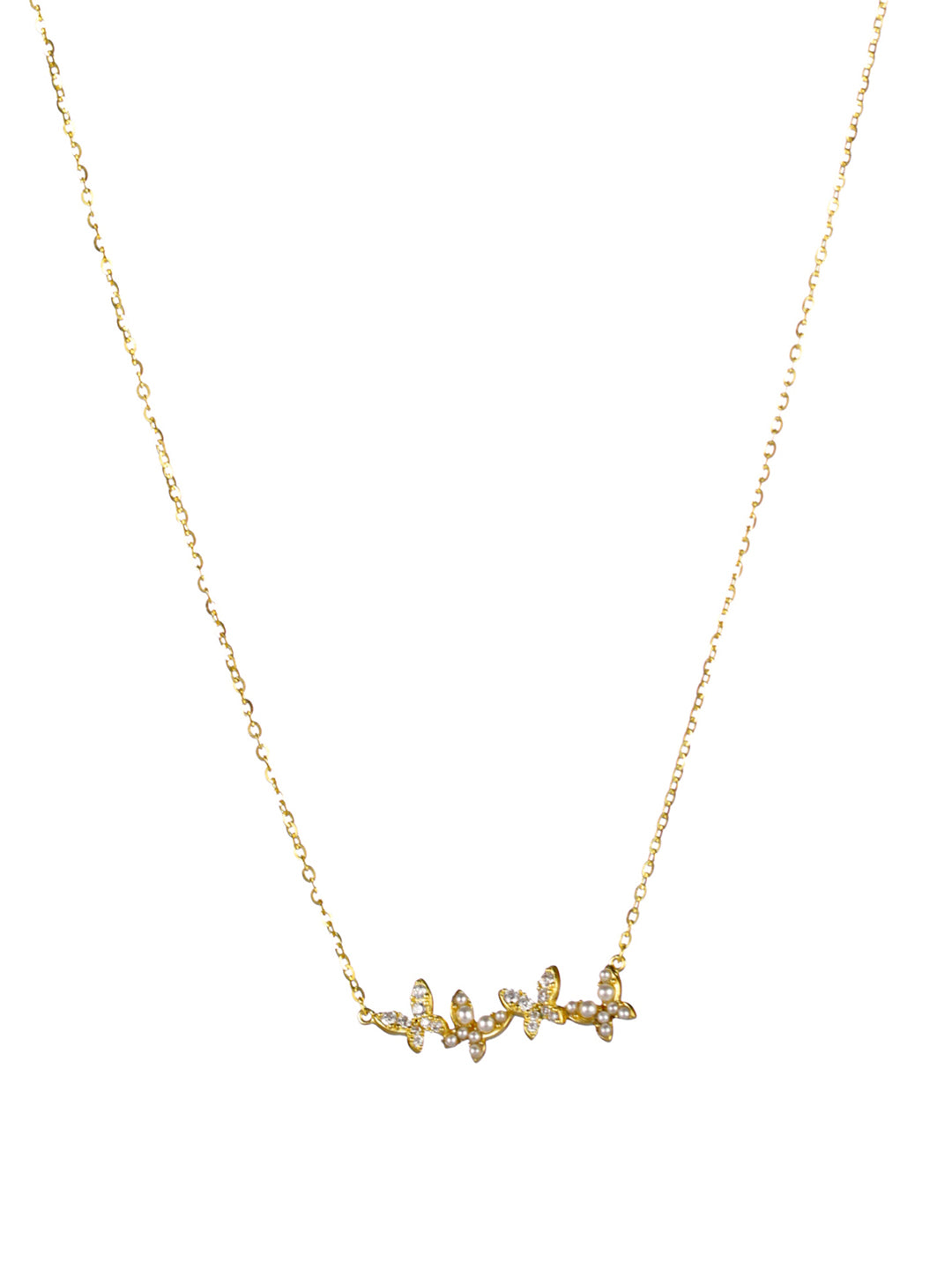 Sheer by Priyaasi Pretty Butterflies Gold-Plated Sterling Silver Necklace