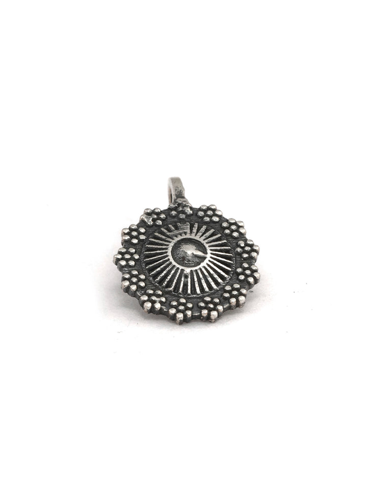 Floral Oxidised Silver Nose Pin