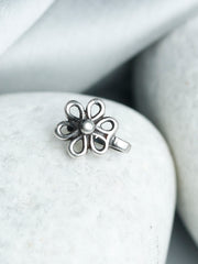 Oxidised Silver Enchanting Floral Nose Pin