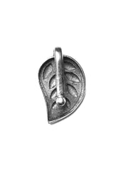 Oxidised Silver Large Leaf Nose Pin