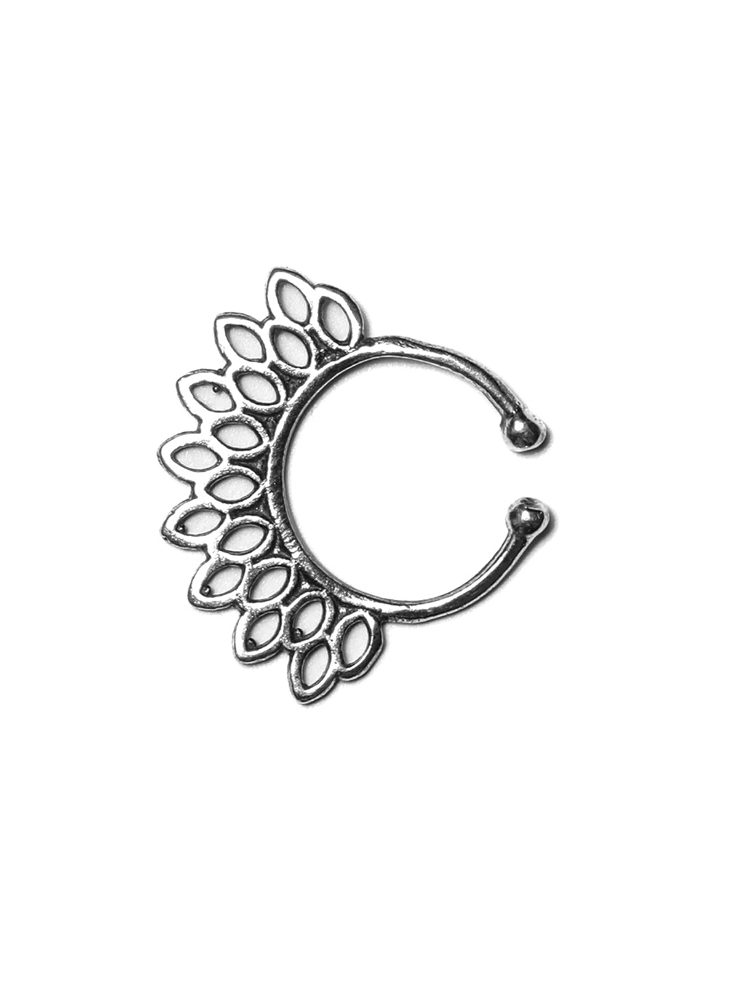 Oxidised Silver Tribal Septum Nose Ring