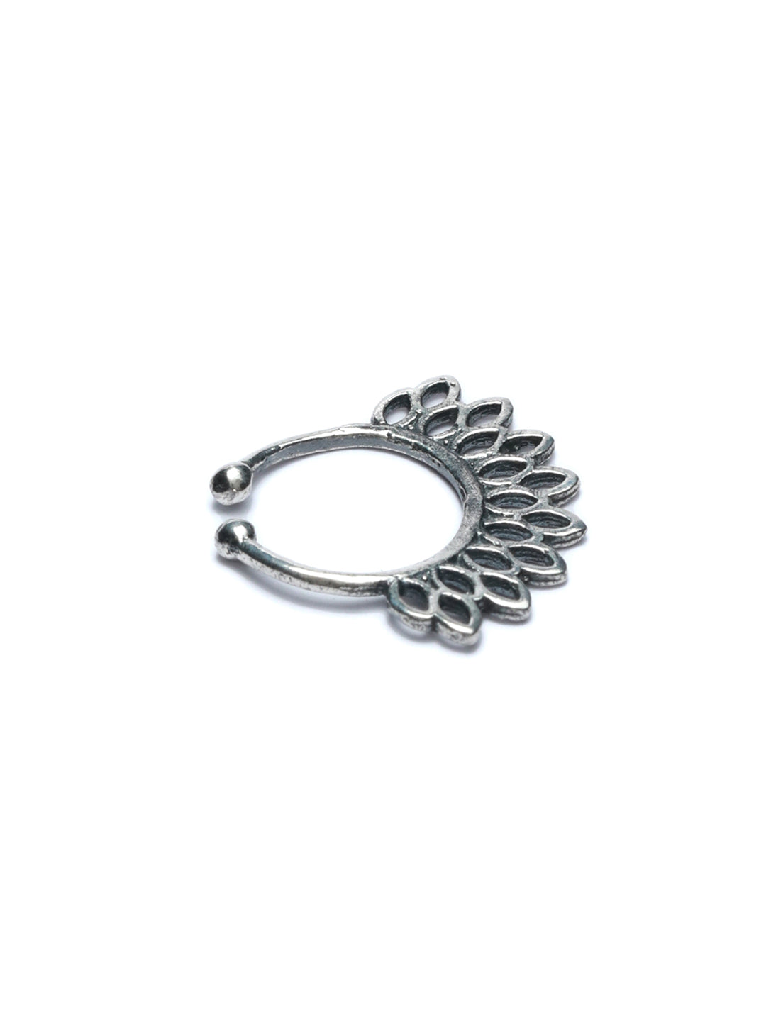 Oxidised Silver Tribal Septum Nose Ring