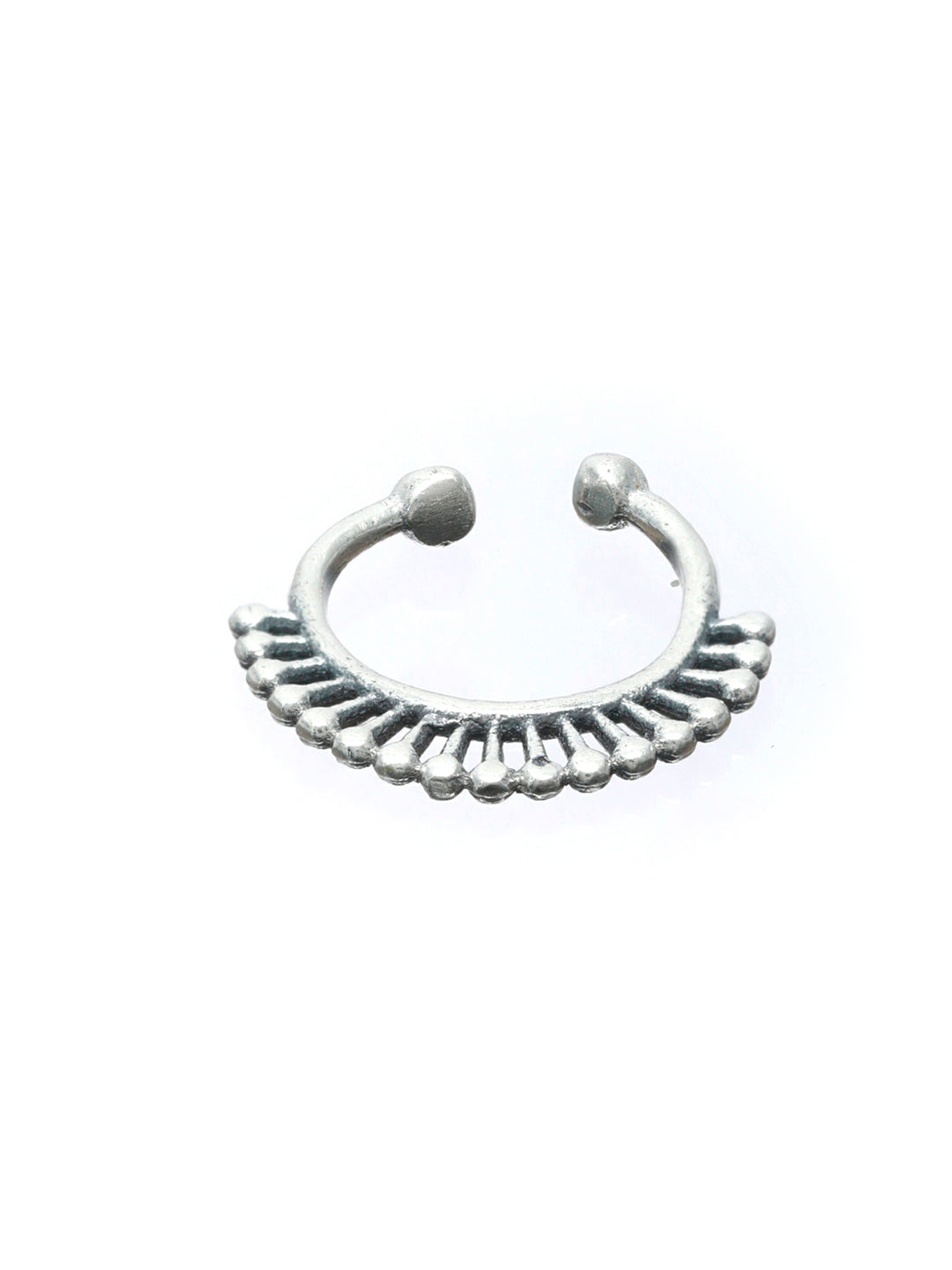 Oxidised Silver Spark Pattern Septum Nose Ring