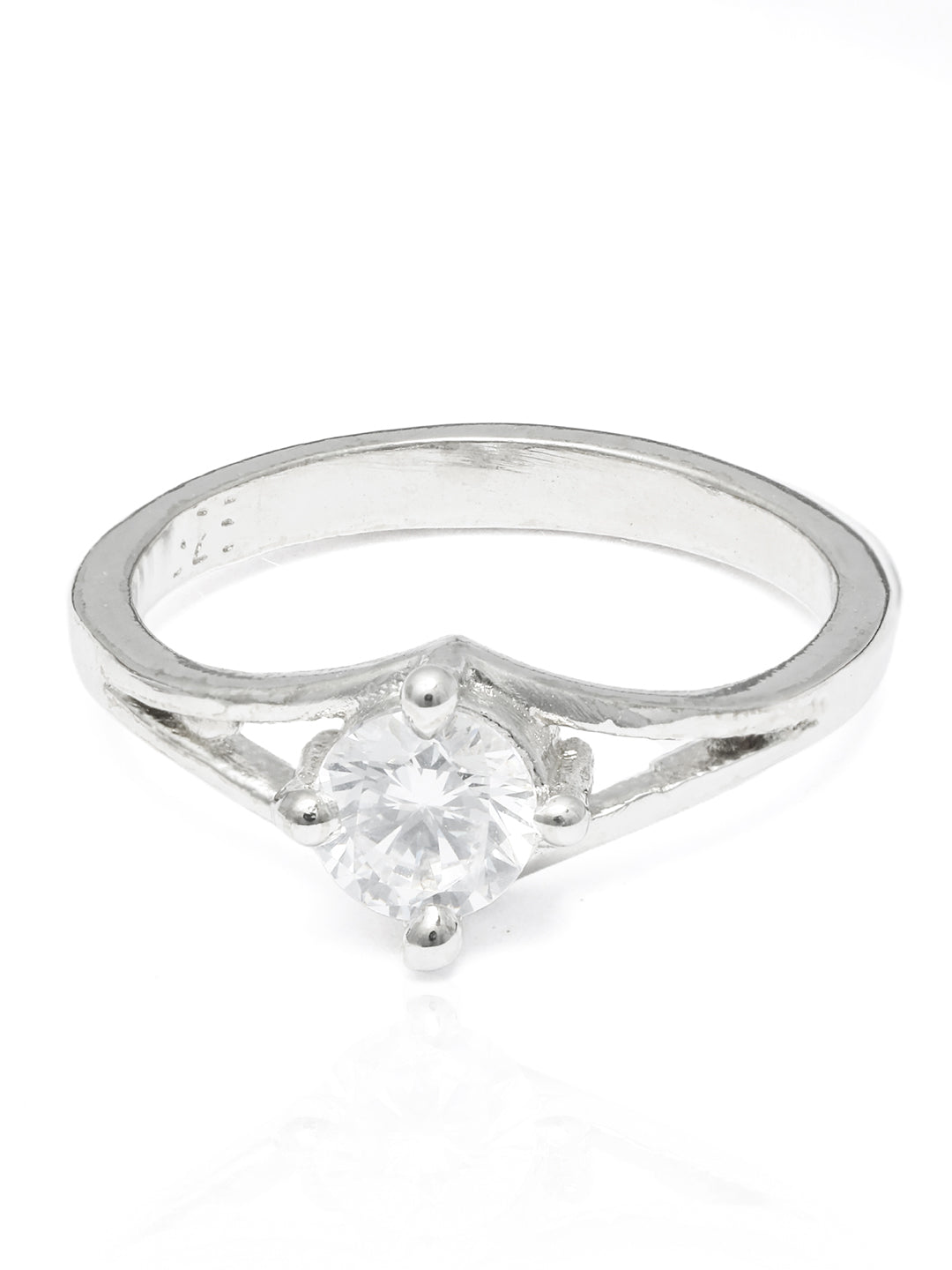 Timeless Solitaire Sterling Silver Ring