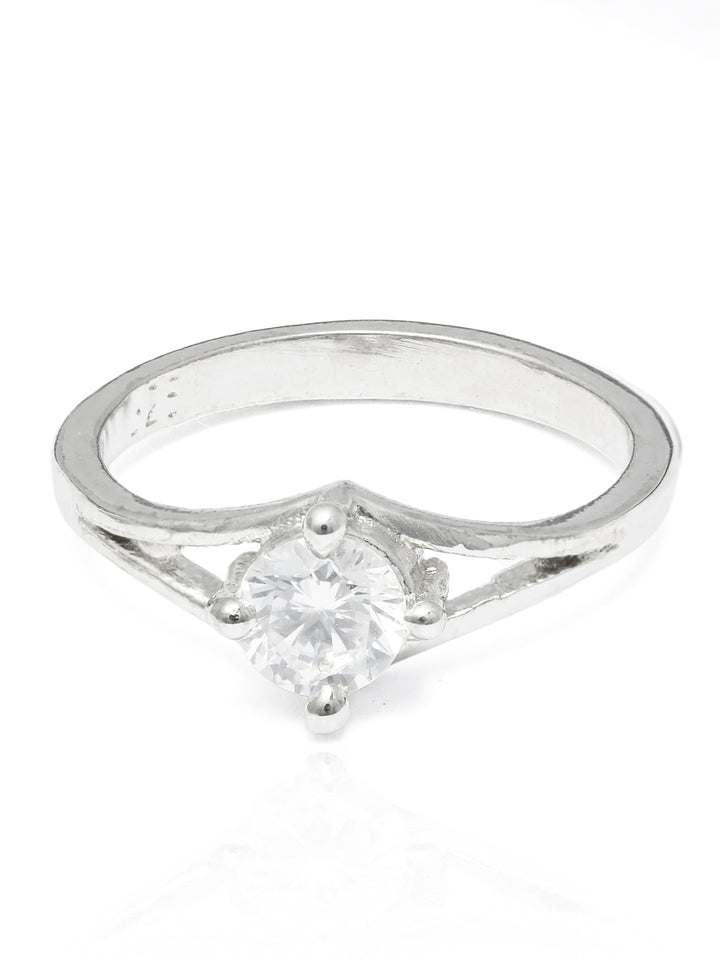 Timeless Solitaire Sterling Silver Ring