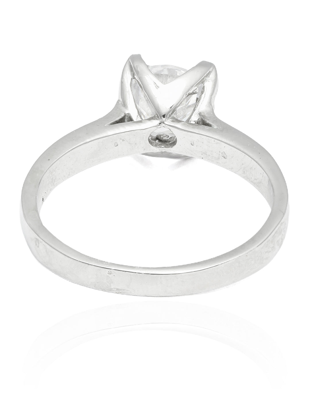 Classic Round Solitaire Sterling Silver Cubic Zirconia Ring